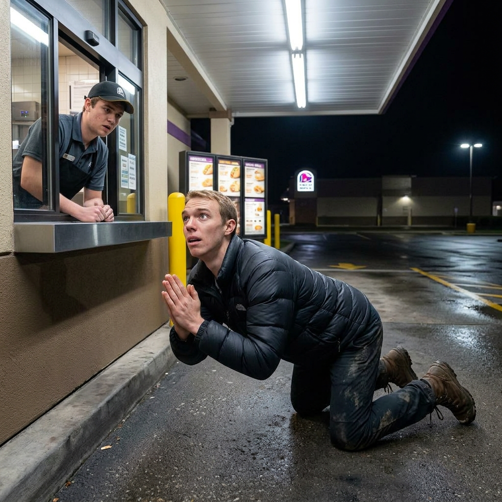 Crawling through a taco drive-through on foot at 4 AM, begging for literally anything wrapped in a tortilla